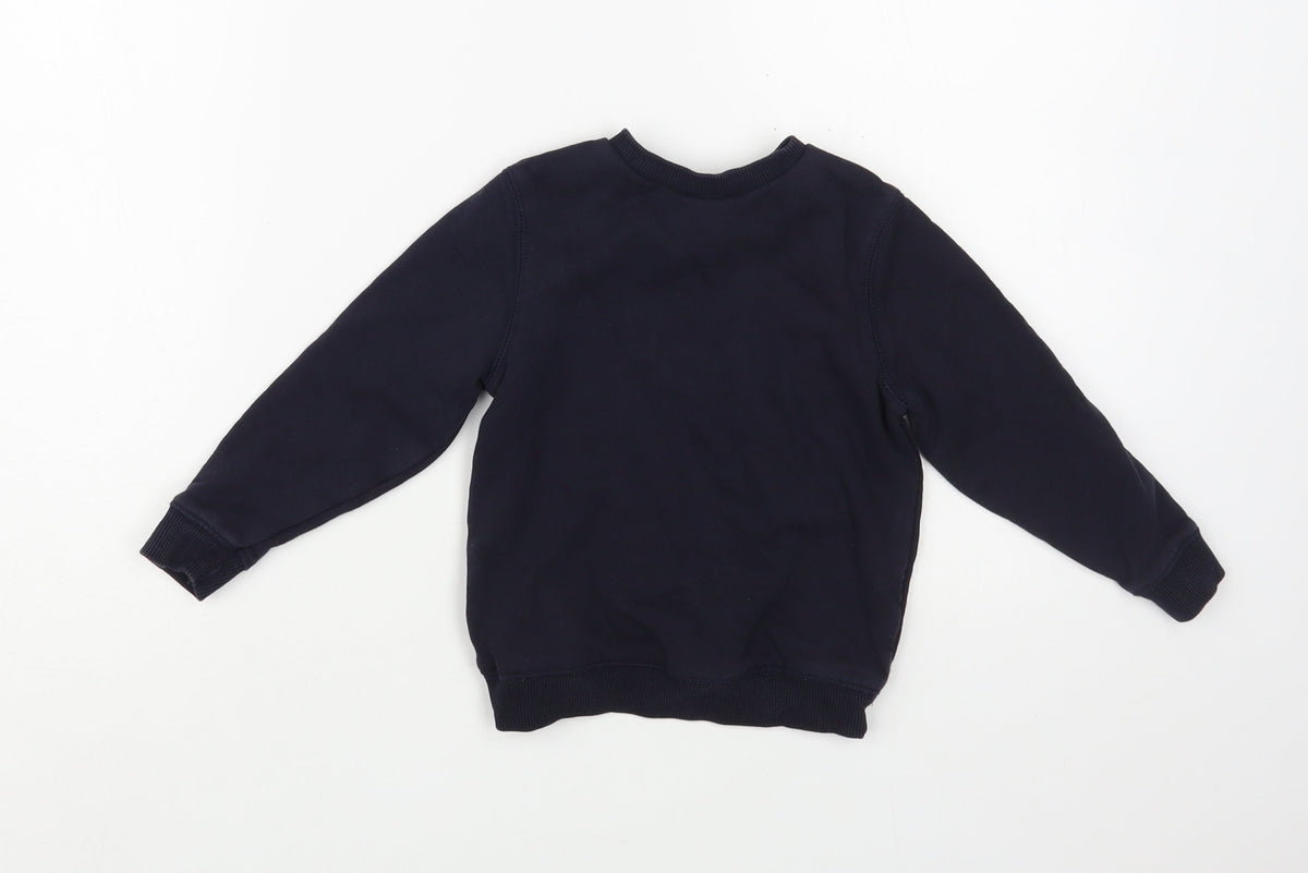 TU Boys Blue  Cotton Pullover Sweatshirt Size 3 Years  Pullover - Schoolwear