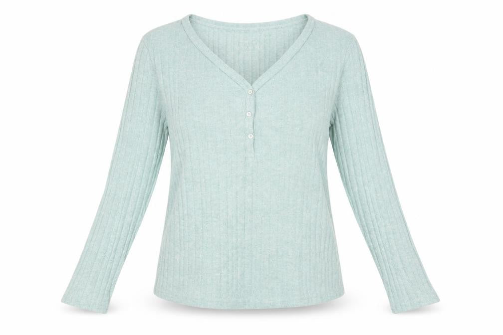 Primark Womens Green V-Neck  Polyester Pullover Jumper Size 14