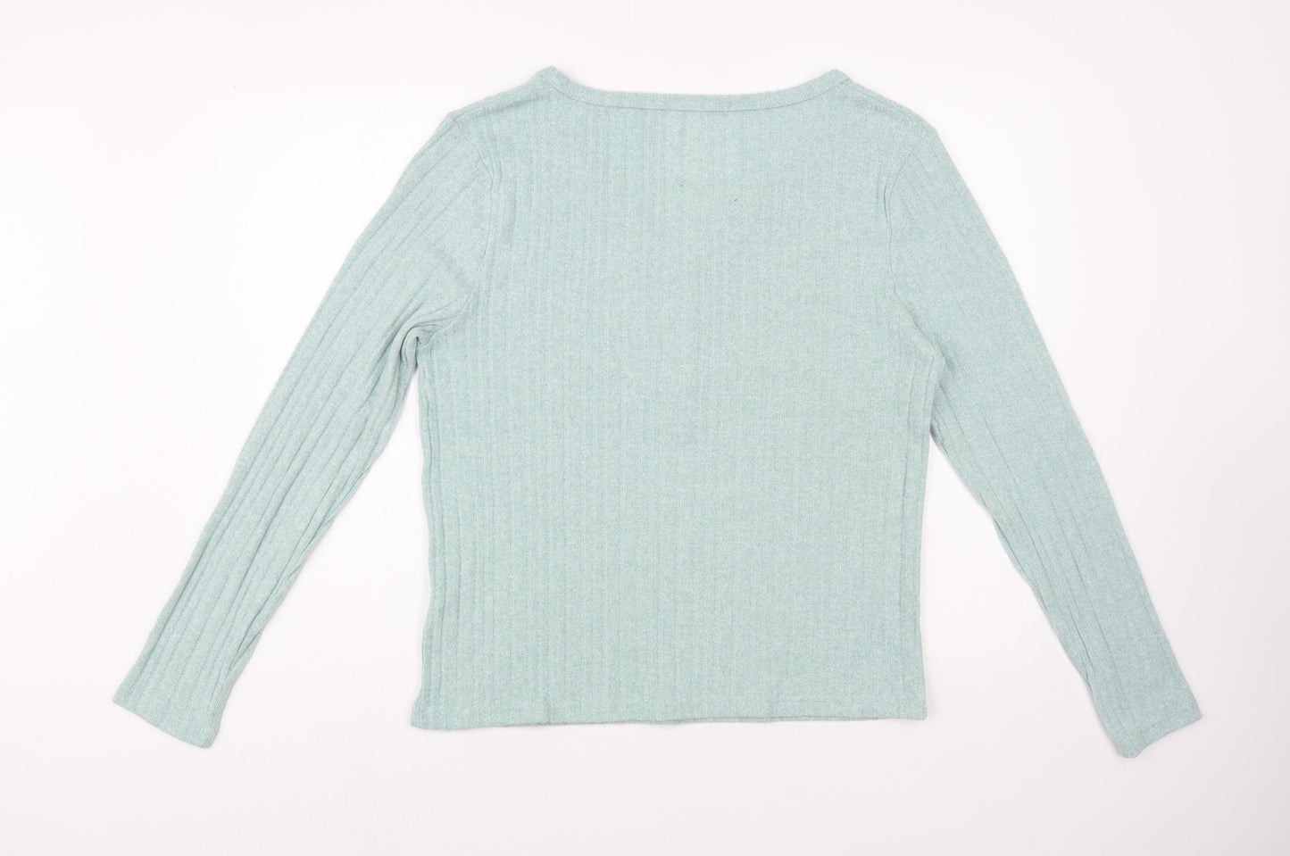 Primark Womens Green V-Neck  Polyester Pullover Jumper Size 14