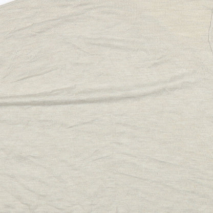 Next Womens Beige V-Neck  Viscose Pullover Jumper Size L