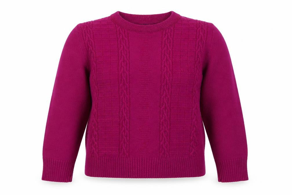 Pure & Natural Womens Pink Crew Neck  Acrylic Pullover Jumper Size M