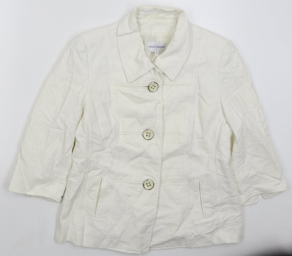 Gray & Osborne Womens Red   Pea Coat Coat Size 14  Button