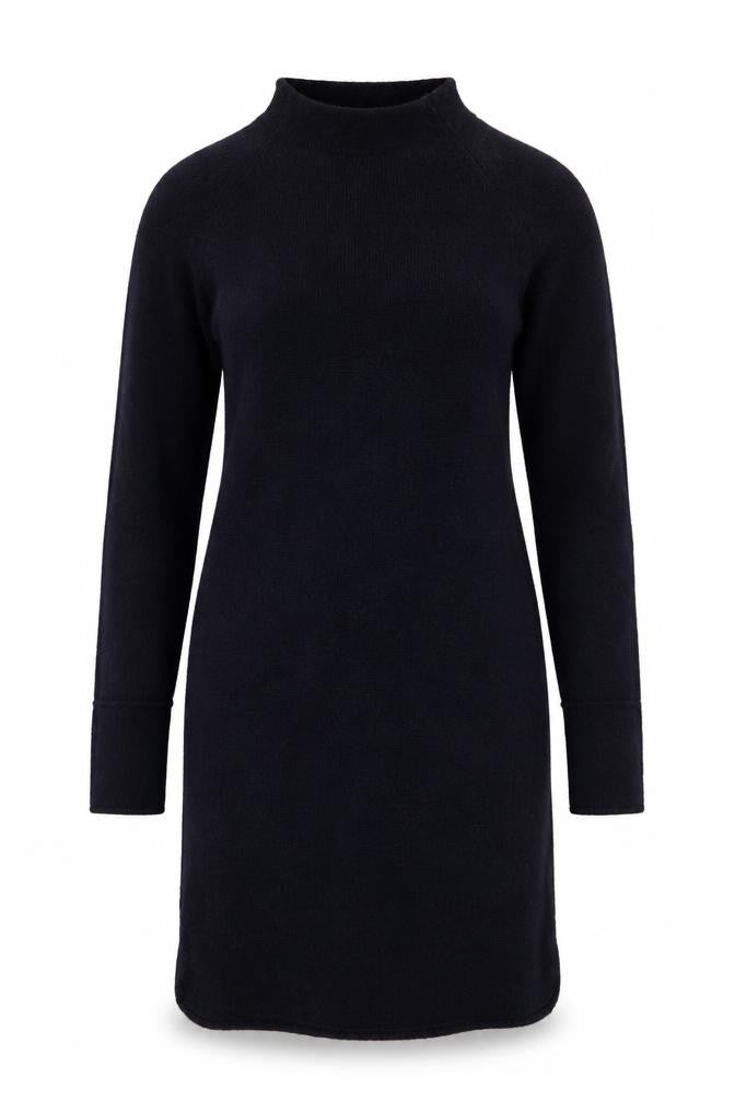 Wrap Womens Blue  Acrylic Jumper Dress  Size S  Mock Neck Pullover