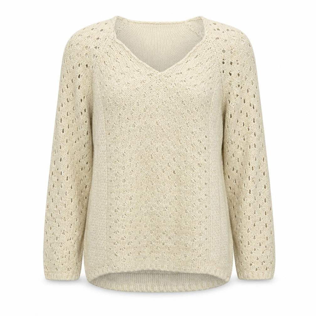 George Womens Beige V-Neck  Acrylic Pullover Jumper Size 14