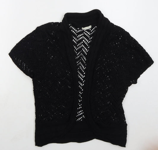 Yours Womens Black V-Neck  Acrylic Cardigan Jumper Size M