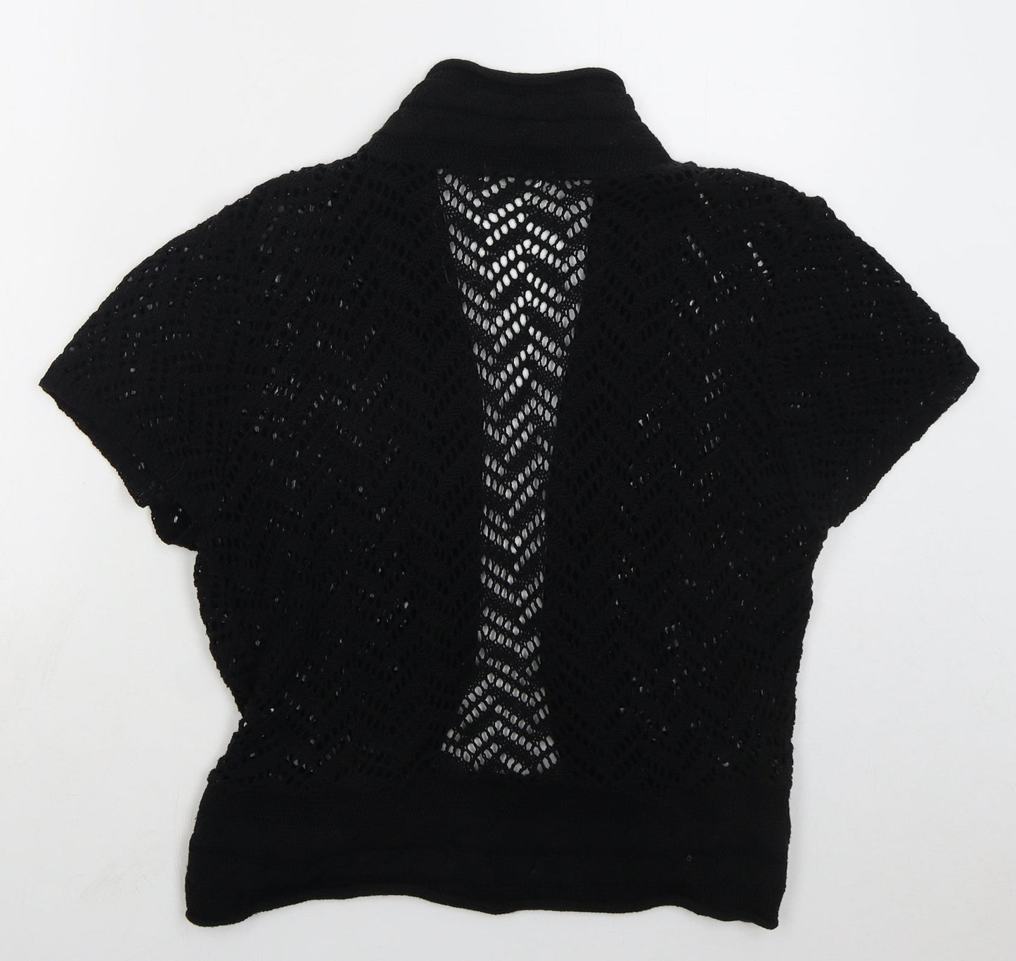Yours Womens Black V-Neck  Acrylic Cardigan Jumper Size M