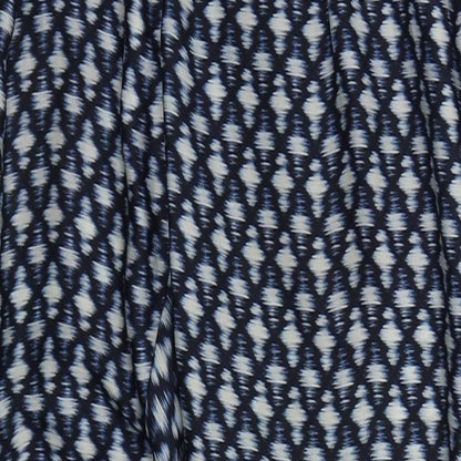 Mango Womens Blue Geometric Polyester Trousers  Size 8 L26 in Regular