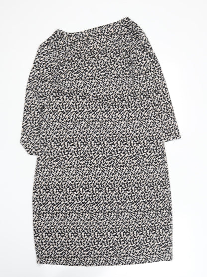 Womens Multicoloured Geometric Polyester Shift  Size 14  Round Neck