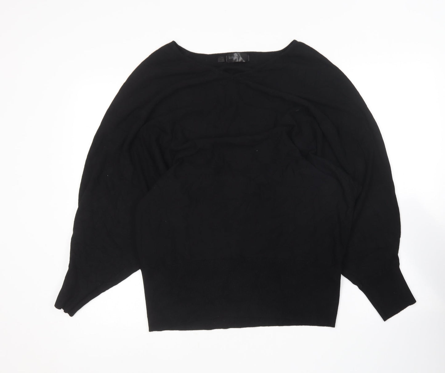 BPC  Womens Black Round Neck  Viscose Pullover Jumper Size XL