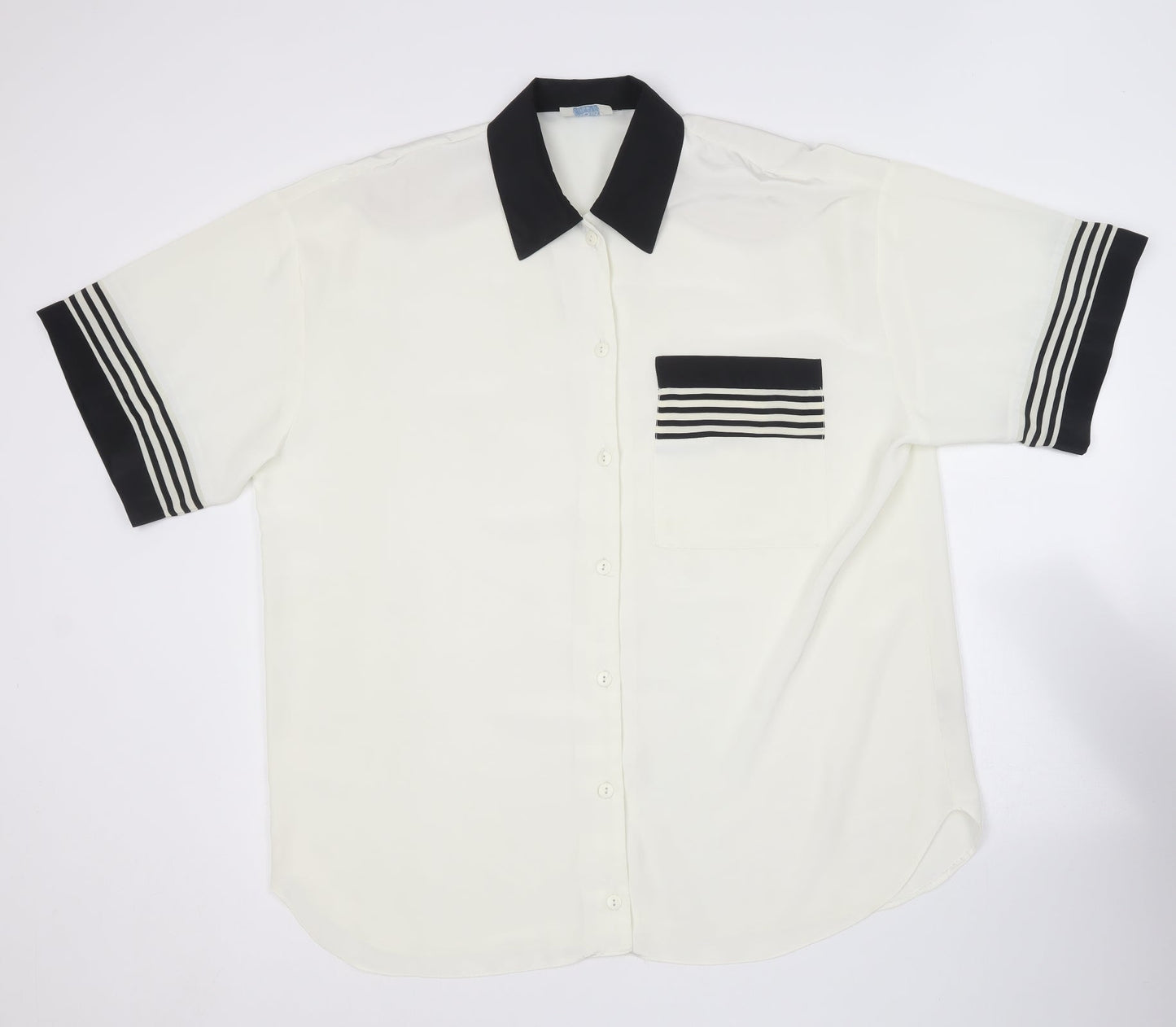 Wallis Womens Ivory  Polyester Basic Button-Up Size 12 Collared