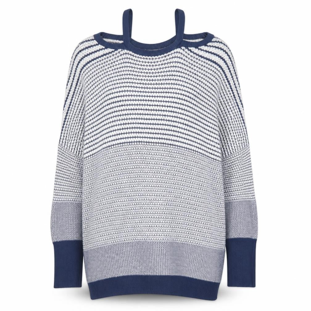 George Womens Blue Round Neck Geometric Viscose Pullover Jumper Size 12
