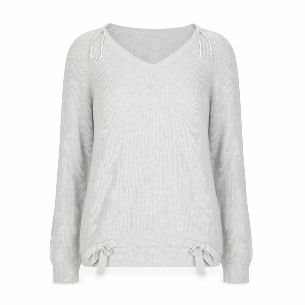 TU Womens Grey V-Neck  Viscose Pullover Jumper Size 14
