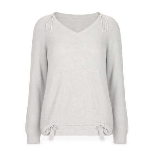Tu Womens Grey V-Neck  Viscose Pullover Jumper Size 14
