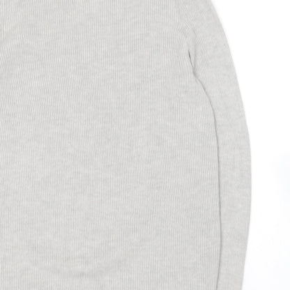 Tu Womens Grey V-Neck  Viscose Pullover Jumper Size 14