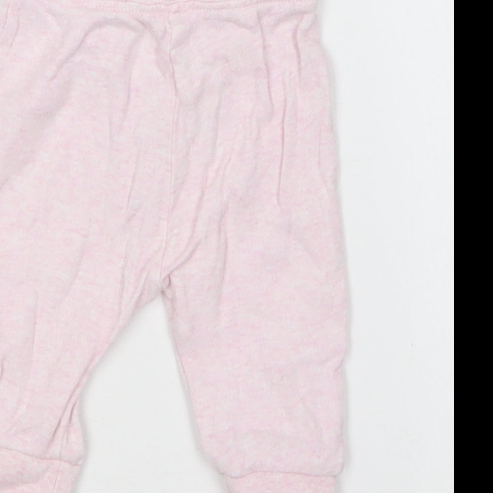 George Girls Pink  Cotton Jogger Leggings Size 0-3 Months