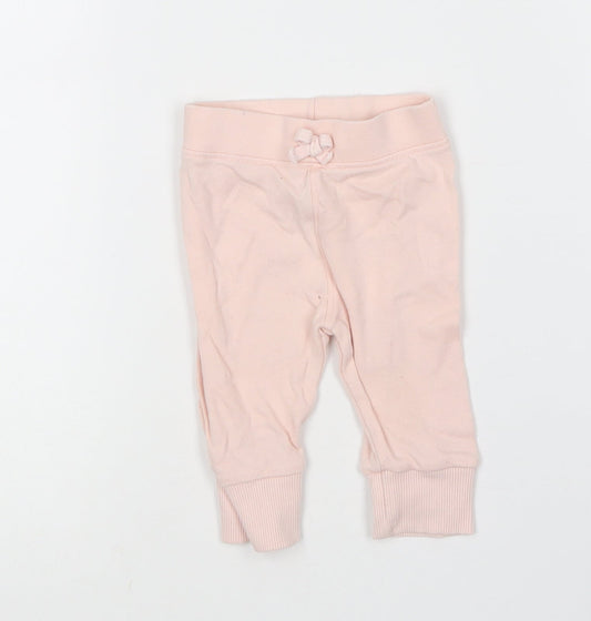 George Girls Pink  Cotton Jogger Leggings Size 0-3 Months