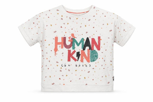 George Girls Ivory Geometric 100% Cotton Jersey T-Shirt Size 7-8 Years Crew Neck Pullover