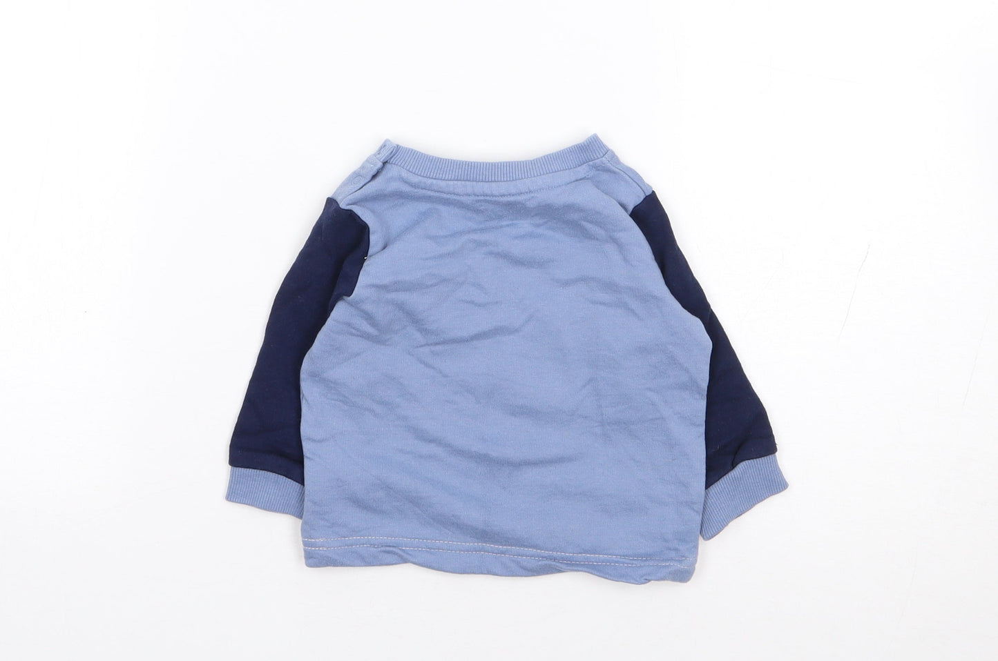 Peacocks Boys Blue Colourblock Cotton Pullover Jumper Size 3-6 Months  Pullover - Boss