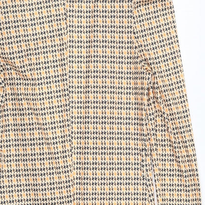 Chicme Womens Yellow Geometric  Jacket Blazer Size S