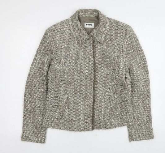 Hucke Womens Beige   Jacket Coatigan Size 12  Button