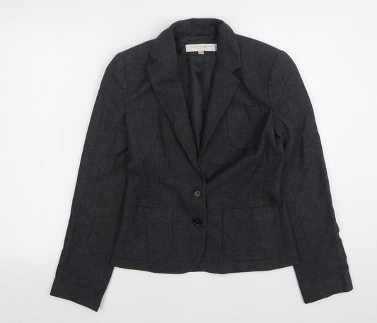 French Connection Womens Grey  Viscose Jacket Suit Jacket Size 6