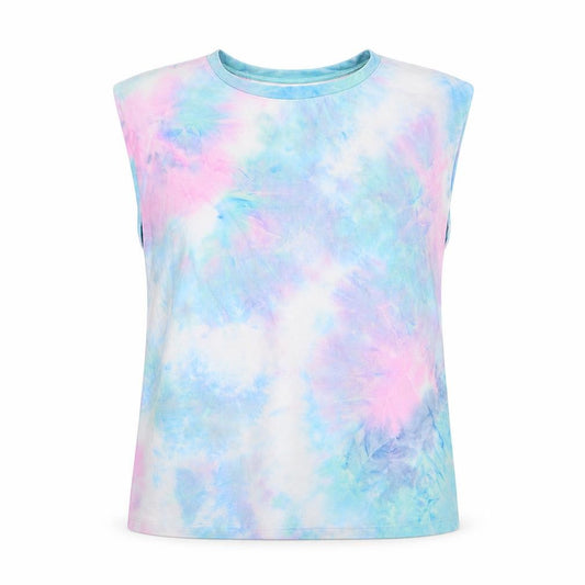 Almost Famous Womens Multicoloured Geometric Polyester Basic Tank Size XL Round Neck