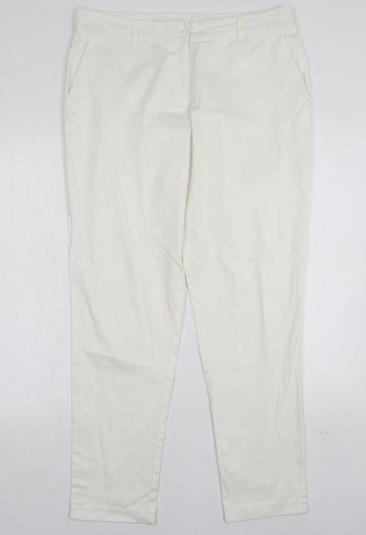 Gerard Womens White  Cotton Trousers  Size 14 L30 in Regular