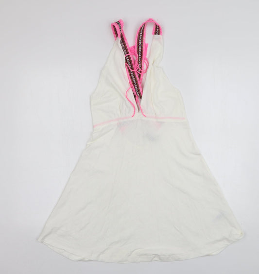 ASOS Womens White Argyle/Diamond Cotton Basic Tank Size 6 V-Neck