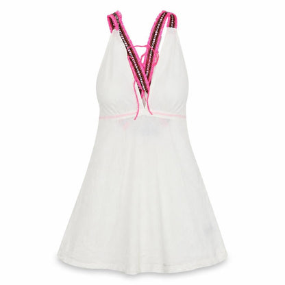 ASOS Womens White Argyle/Diamond Cotton Basic Tank Size 6 V-Neck