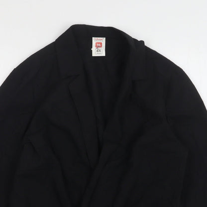 St Michael Womens Black Polyester Jacket Blazer Size 16