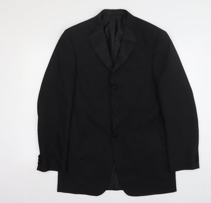 Impressions Mens Black  Wool Jacket Suit Jacket Size 38