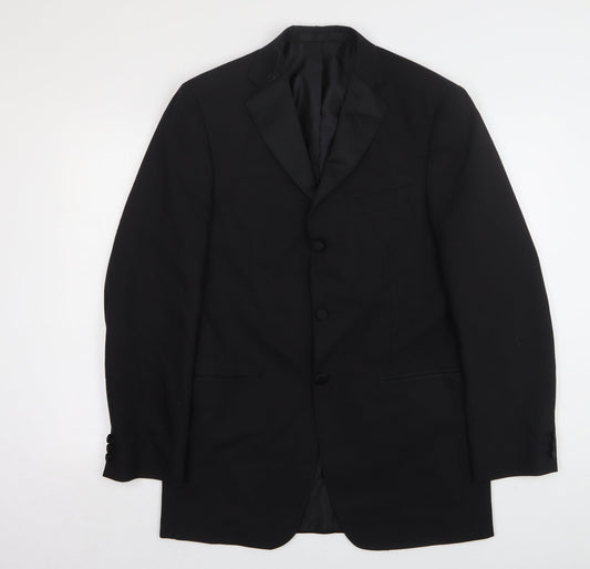 Impressions Mens Black  Wool Jacket Suit Jacket Size 38