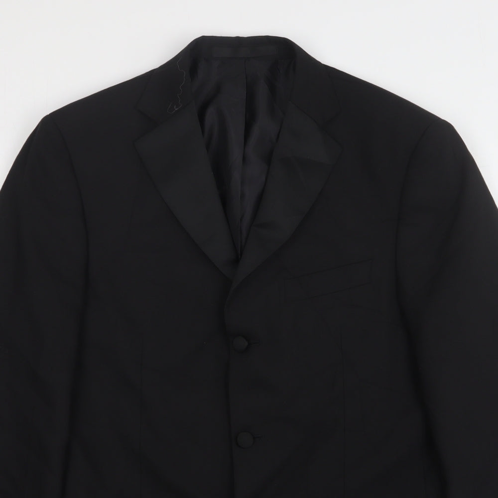 Impressions Mens Black  Wool Jacket Suit Jacket Size 38