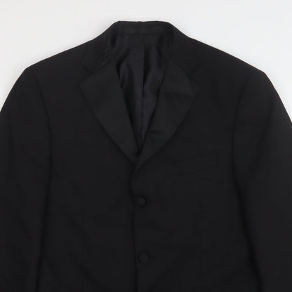 Impressions Mens Black  Wool Jacket Suit Jacket Size 38