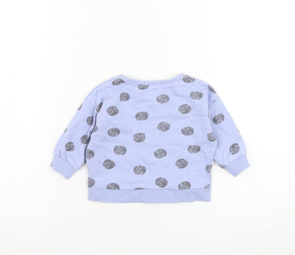 John Lewis Boys Blue Polka Dot Cotton Pullover Jumper Size 3-6 Months  Pullover