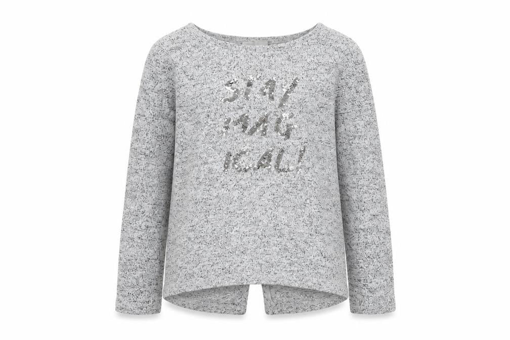 Matalan Girls Grey Round Neck  Viscose Pullover Jumper Size 8 Years  Pullover - Slogan