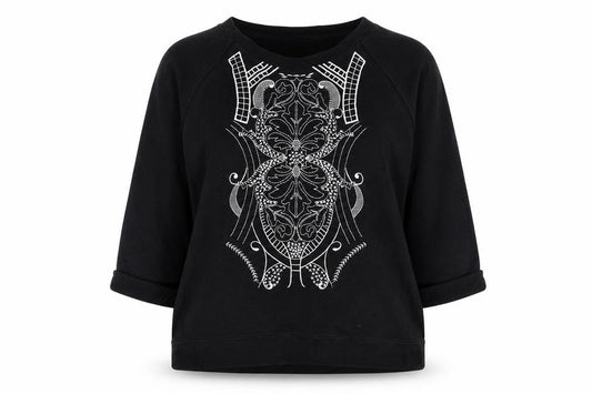 F&F Womens Black  Polyester Pullover Sweatshirt Size L  Pullover