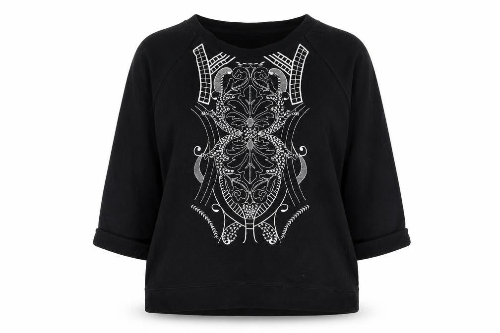 F&F Womens Black  Polyester Pullover Sweatshirt Size L  Pullover