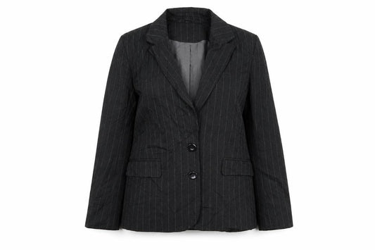 AMARANTO Womens Black Striped  Jacket Blazer Size 16  Button