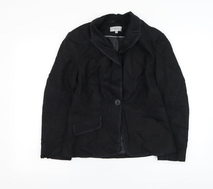 Marks & Spencer Womens Black   Jacket Blazer Size 12  Button