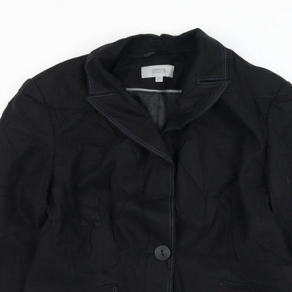 Marks & Spencer Womens Black   Jacket Blazer Size 12  Button