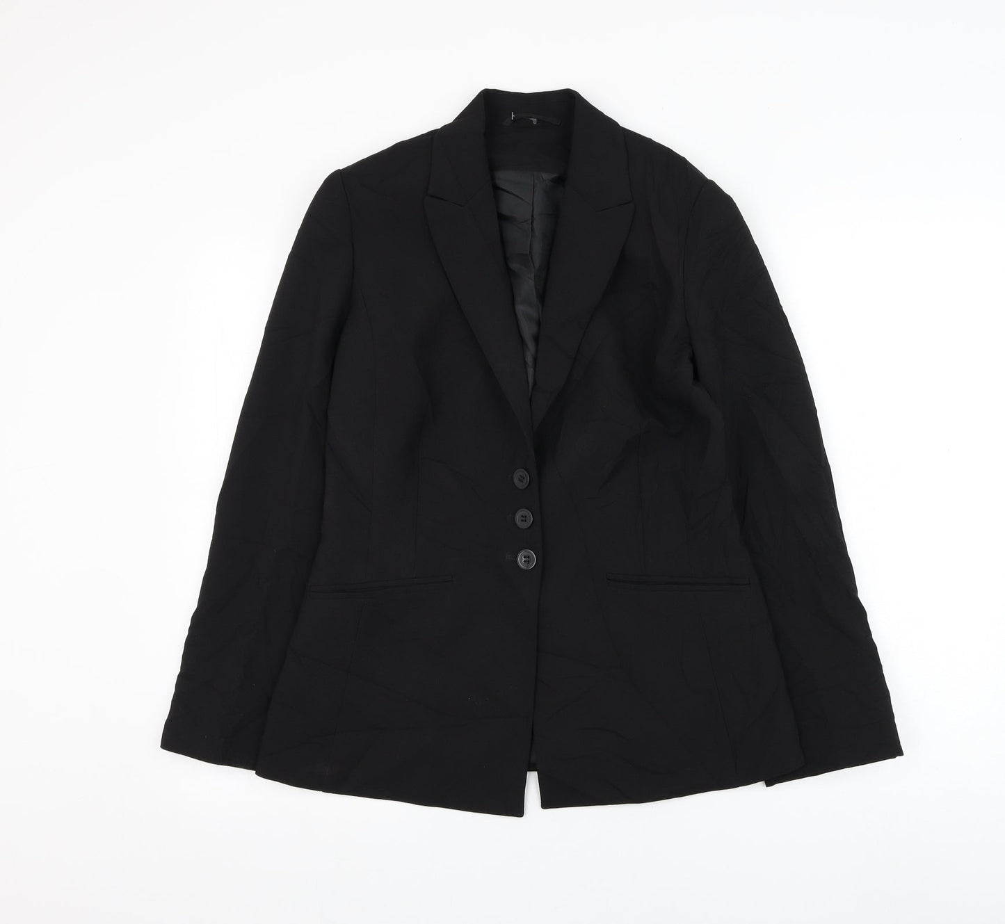 Simon Jersey Womens Black   Jacket Blazer Size 10  Button