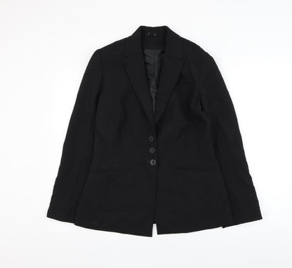 Simon Jersey Womens Black   Jacket Blazer Size 10  Button