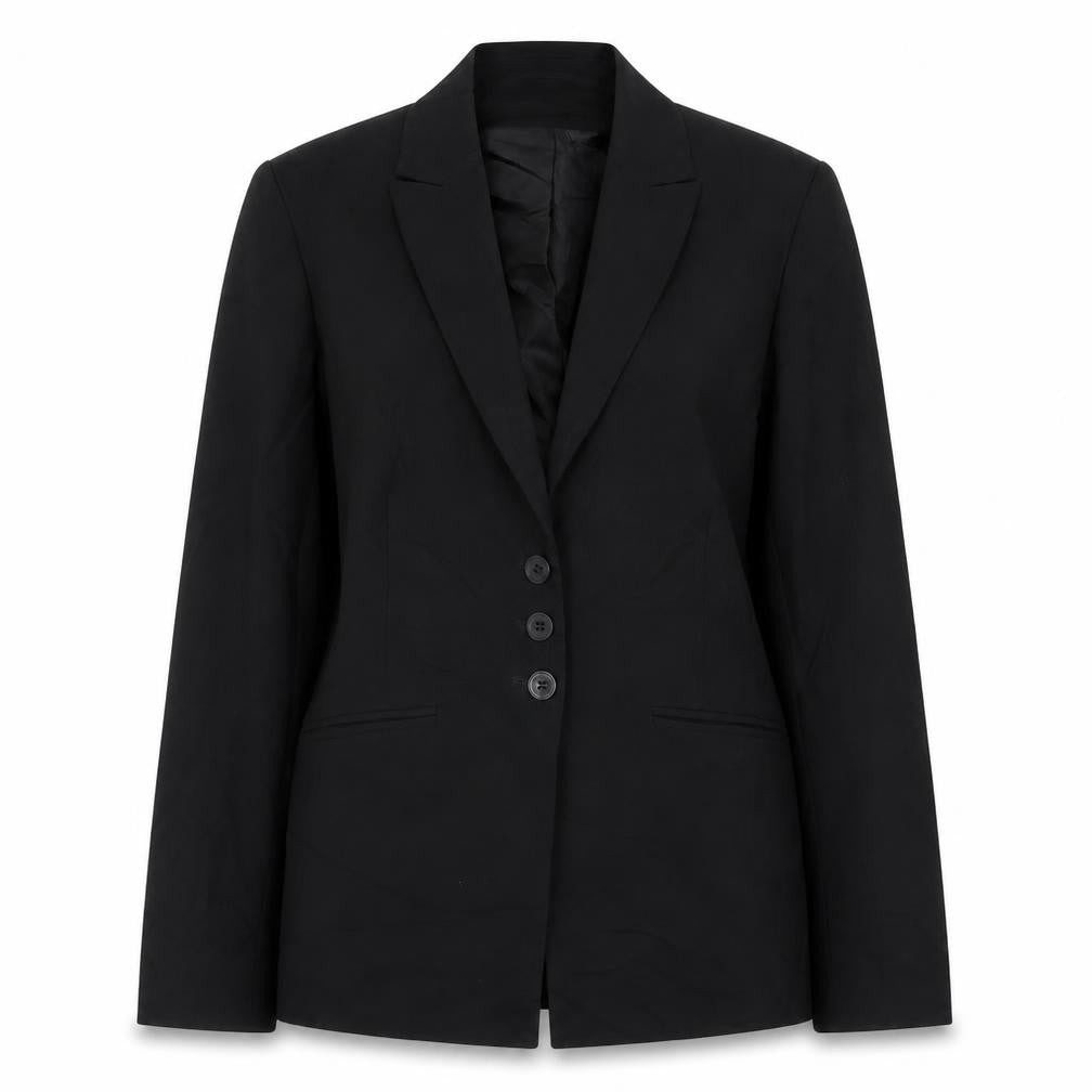 Simon Jersey Womens Black   Jacket Blazer Size 10  Button