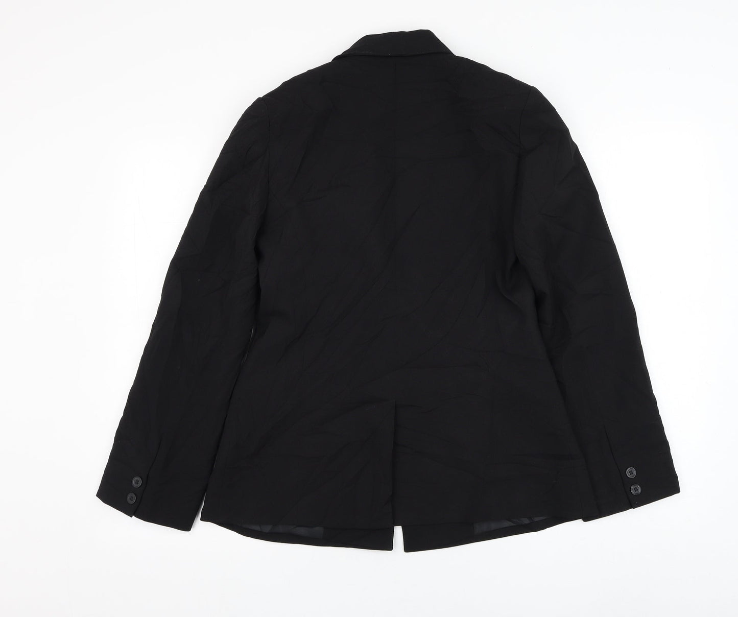 Simon Jersey Womens Black   Jacket Blazer Size 10  Button