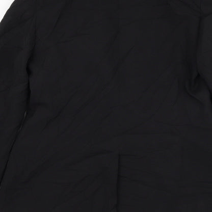 Simon Jersey Womens Black   Jacket Blazer Size 10  Button