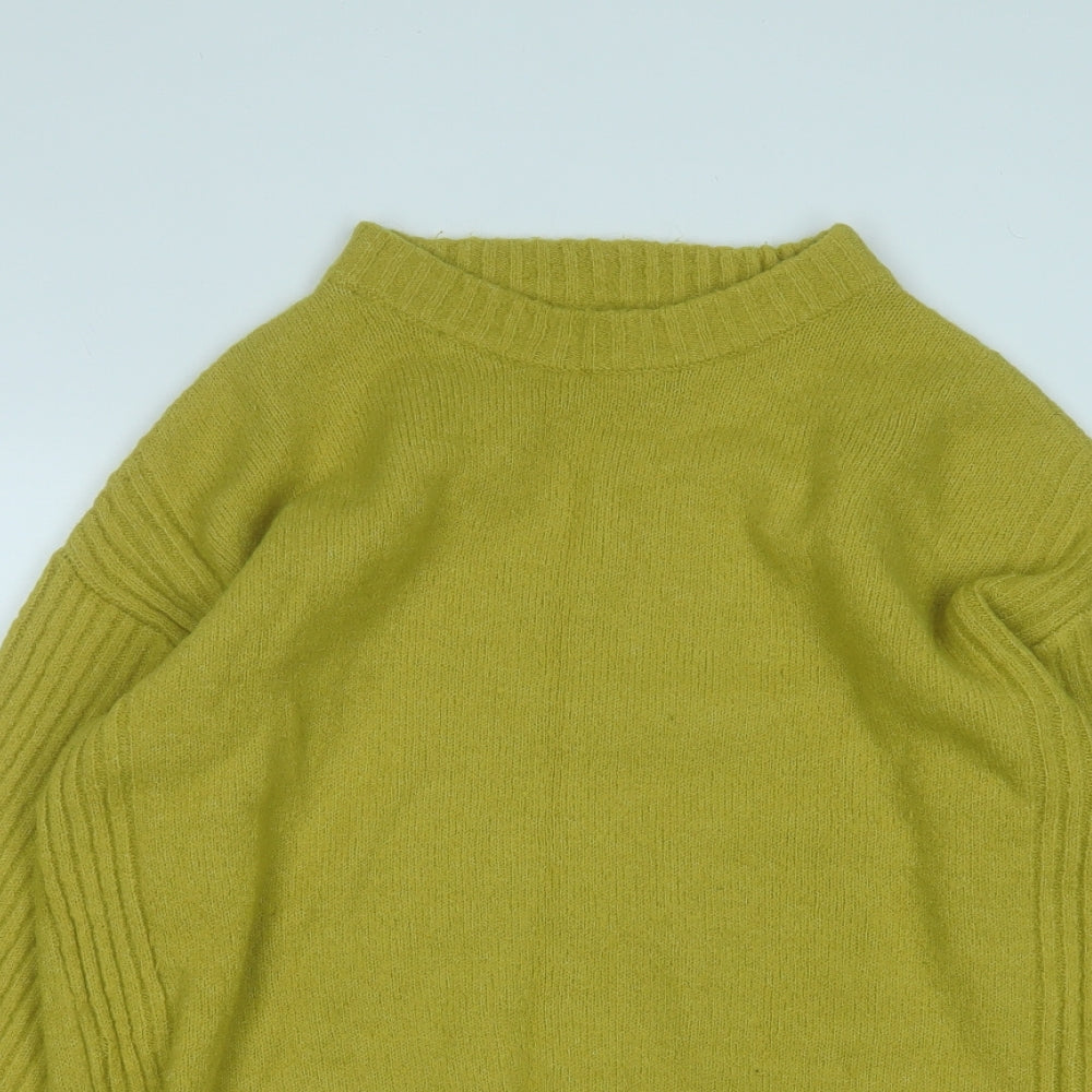 Primark Womens Yellow Round Neck  Acrylic Pullover Jumper Size 10