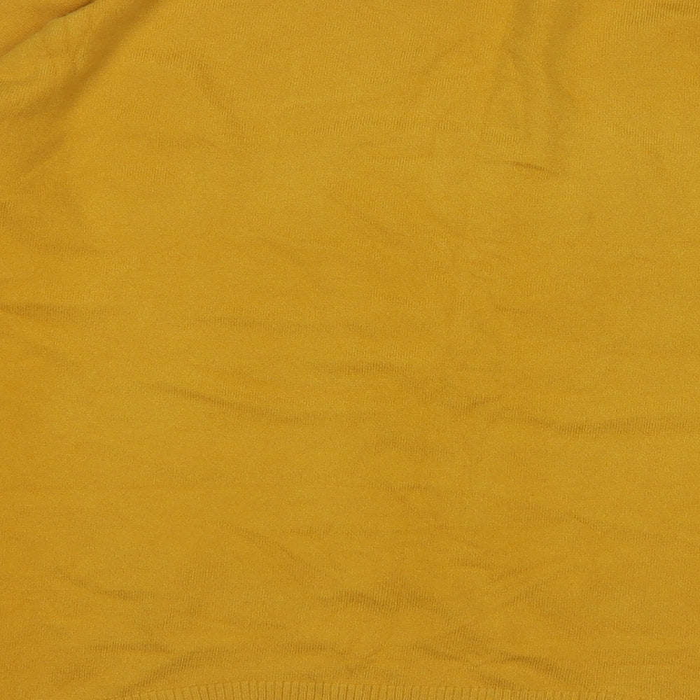 sovogue Womens Yellow Round Neck  Acrylic Pullover Jumper Size M   - Butterflies