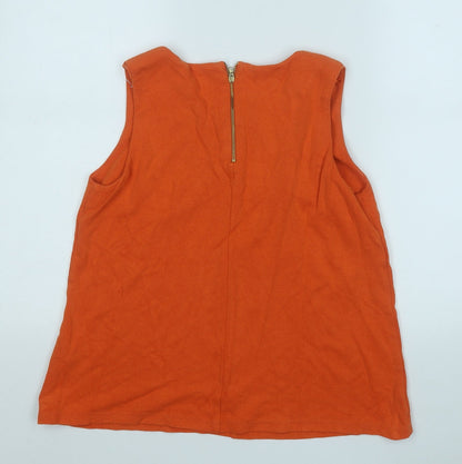 Marks & Spencer Womens Orange Round Neck  Polyester Pullover Jumper Size 12
