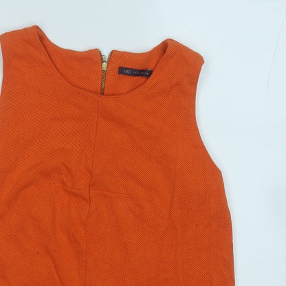 Marks & Spencer Womens Orange Round Neck  Polyester Pullover Jumper Size 12